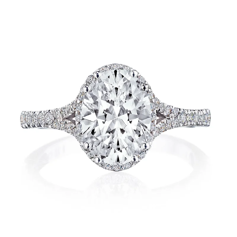 Domed Engagement Rings -Dantela | Oval Bloom Engagement Ring 2672OV95X7W