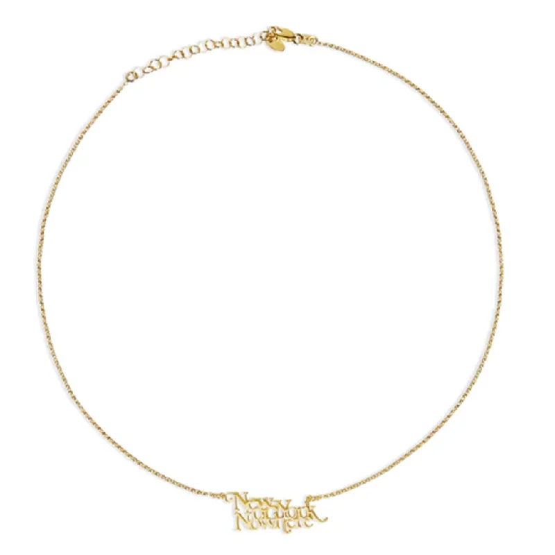 Ladies Necklaces for Caring Moms-THE NEW YORK OR NOWHERE NAMEPLATE NECKLACE (The M X NYON)