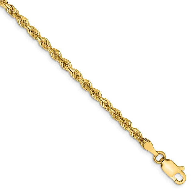 Ladies Harmony Bracelets -3mm, 14k Yellow Gold, D/C Quadruple Rope Chain Anklet or Bracelet