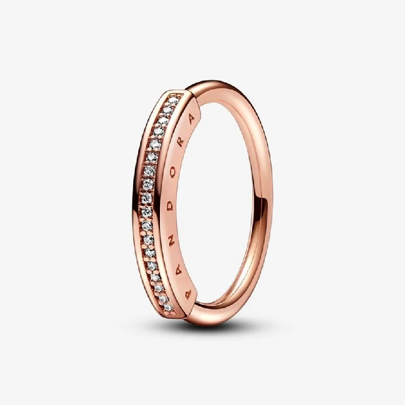 Chunky Band Rings -PANDORA : Pandora Signature I-D Pavé Ring