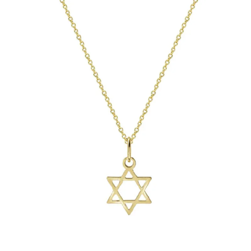 Ladies Necklaces with Cream Howlite-THE STAR OF DAVID MEDAL NECKLACE