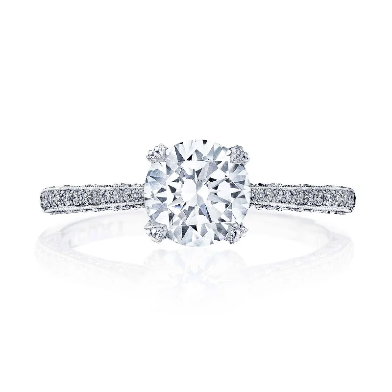 Halo Engagement Rings -Classic Crescent | Round Solitaire Engagement Ring 2680RD65