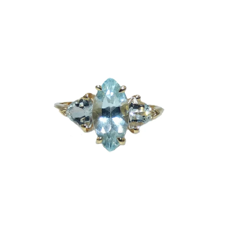 Sparkly Gem Rings -14K Gold Aquamarine Ring