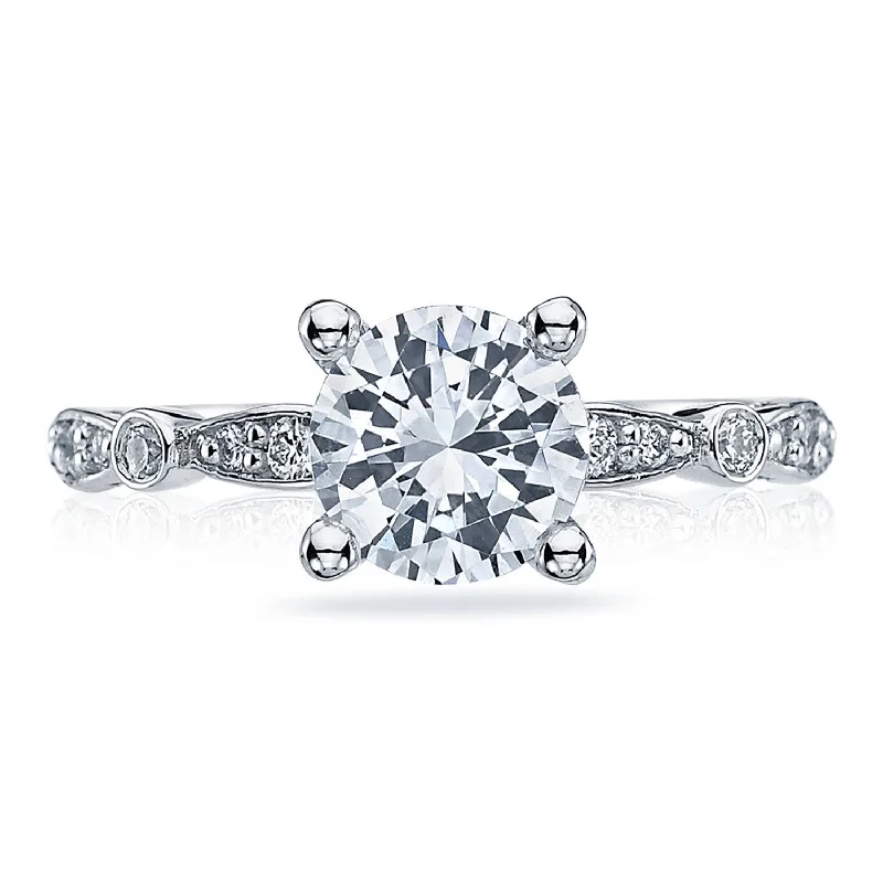 Bold Engagement Rings -Sculpted Crescent | Round Solitaire Engagement Ring 47-2RD7