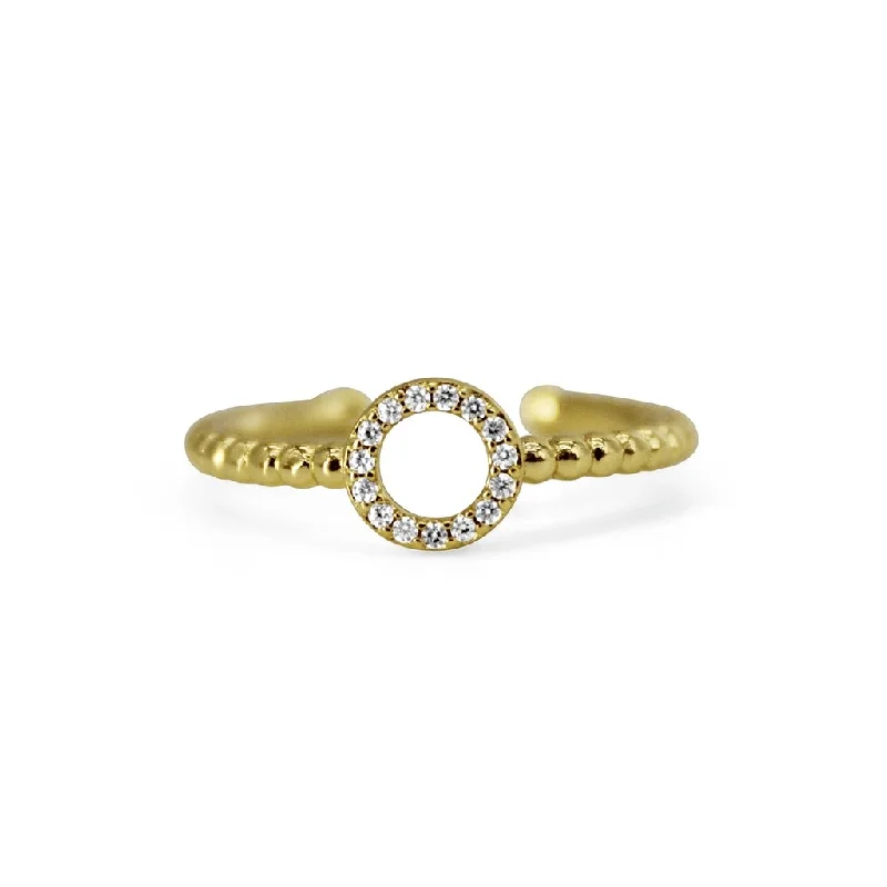 Hope Inspired Rings -Stia : Pavé Open Circle Droplet Ring