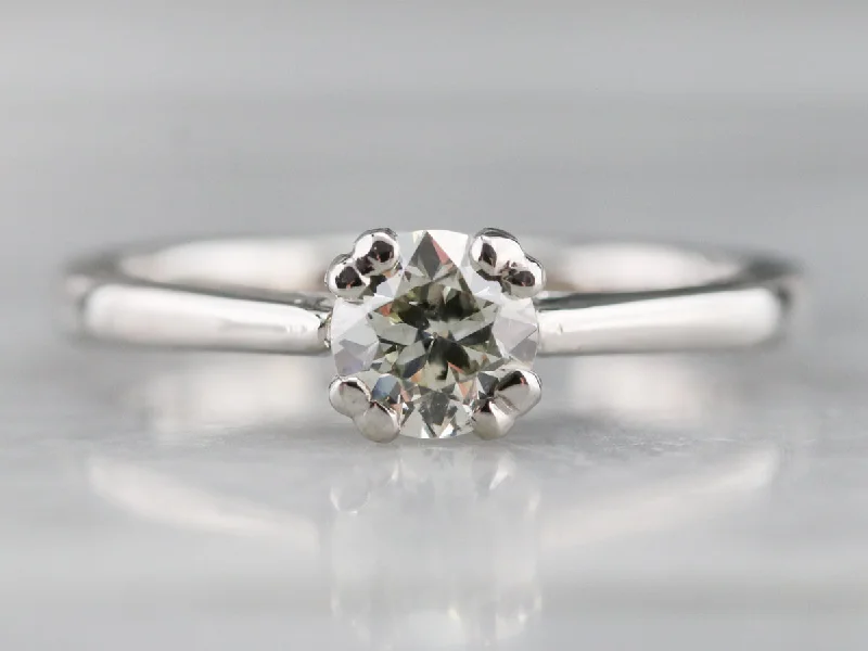 Tension Set Engagement Rings -Vintage Diamond Solitaire Engagement Ring