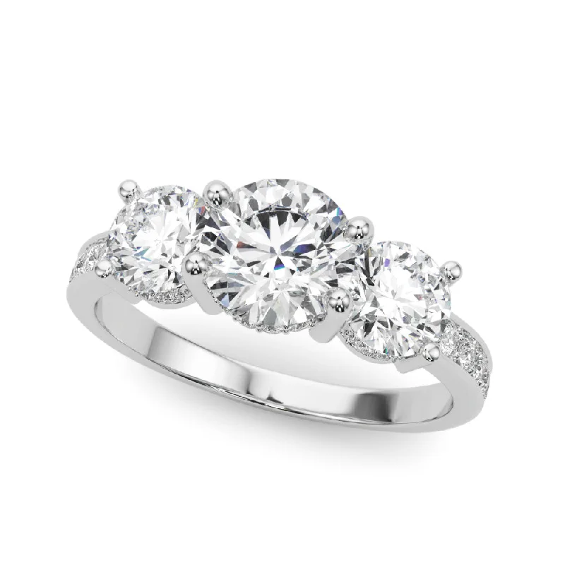 Sparkly Engagement Rings -14K Hidden Halo Plus Engagement Ring