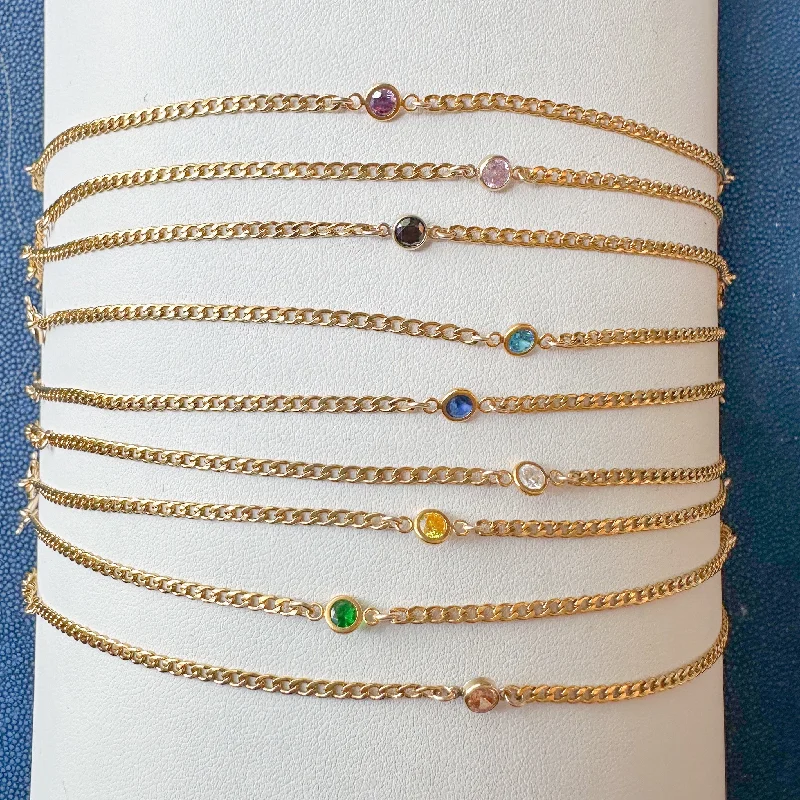 Ladies Gothic Bracelets -Birthstone Connected Bracelet or Necklace