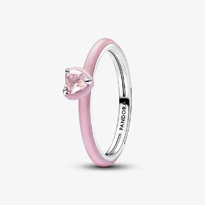 Butterfly Accent Rings -PANDORA : Pink Chakra Heart Ring