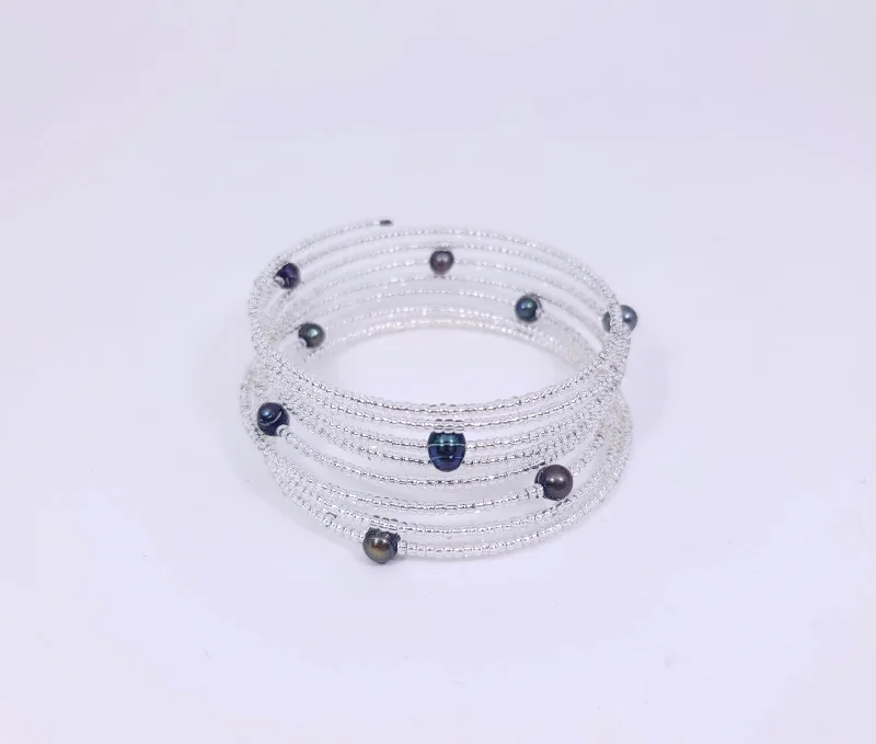 Ladies Swarovski Bracelets -Black Pearl Glam Bracelet