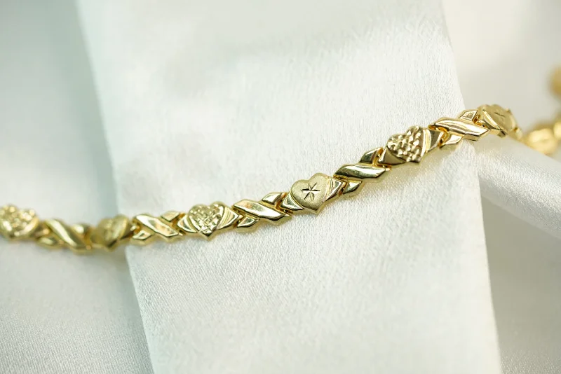 Ladies Vintage Bracelets -14k X Heart Bracelet