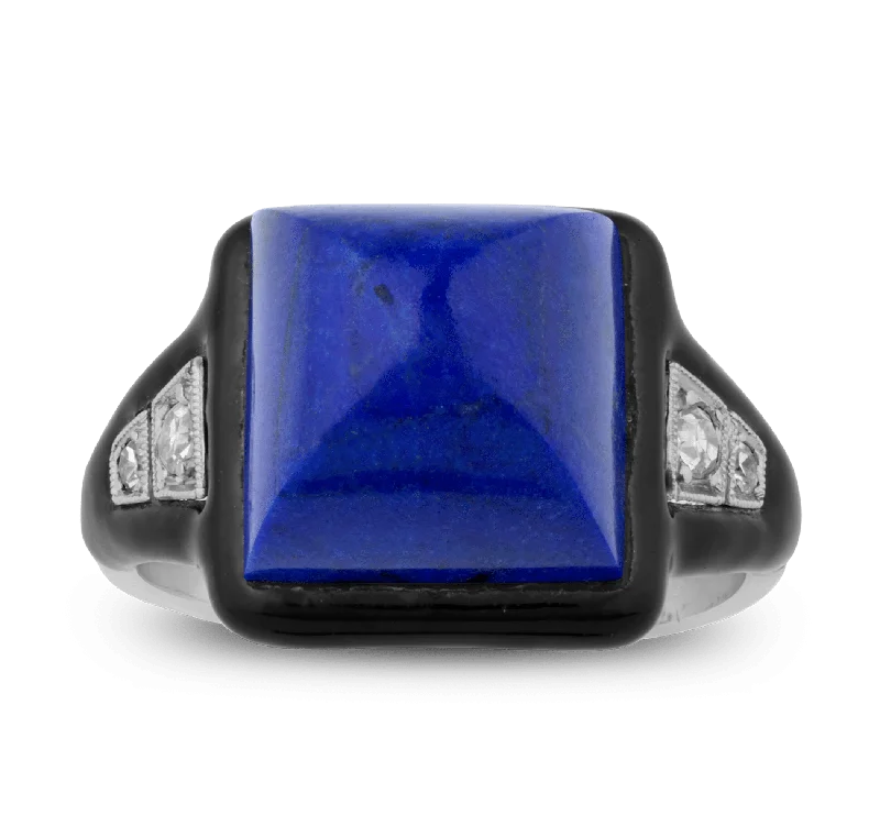 Keepsake Band Rings -Cartier Art Deco Lapis Lazuli Ring