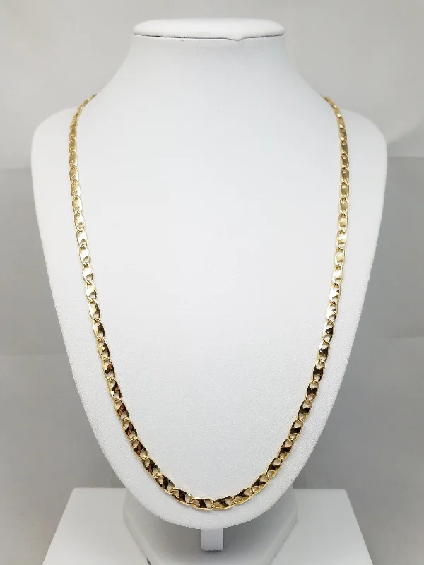 Ladies Necklaces Four Strands-Fantastic 18k Yellow Gold Fancy Link 23" Necklace