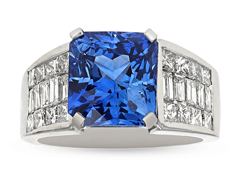 Classic Band Rings -Ceylon Sapphire Ring, 9.13 Carats