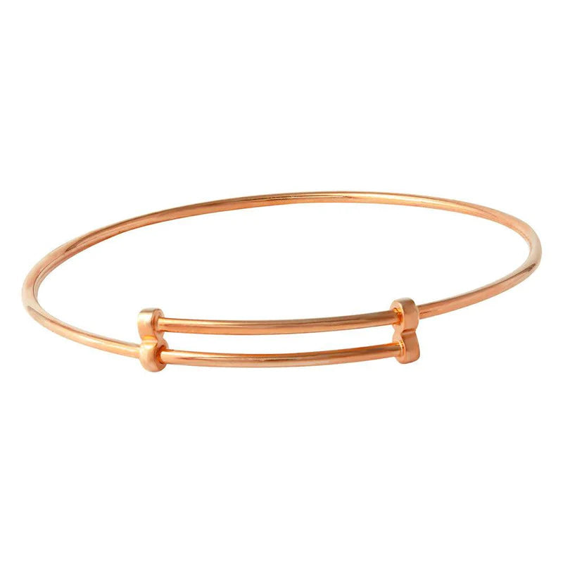 Ladies Nature-Inspired Bracelets -Sterling Silver 925 Rose Gold Plated Adjustable Bangle Bracelet