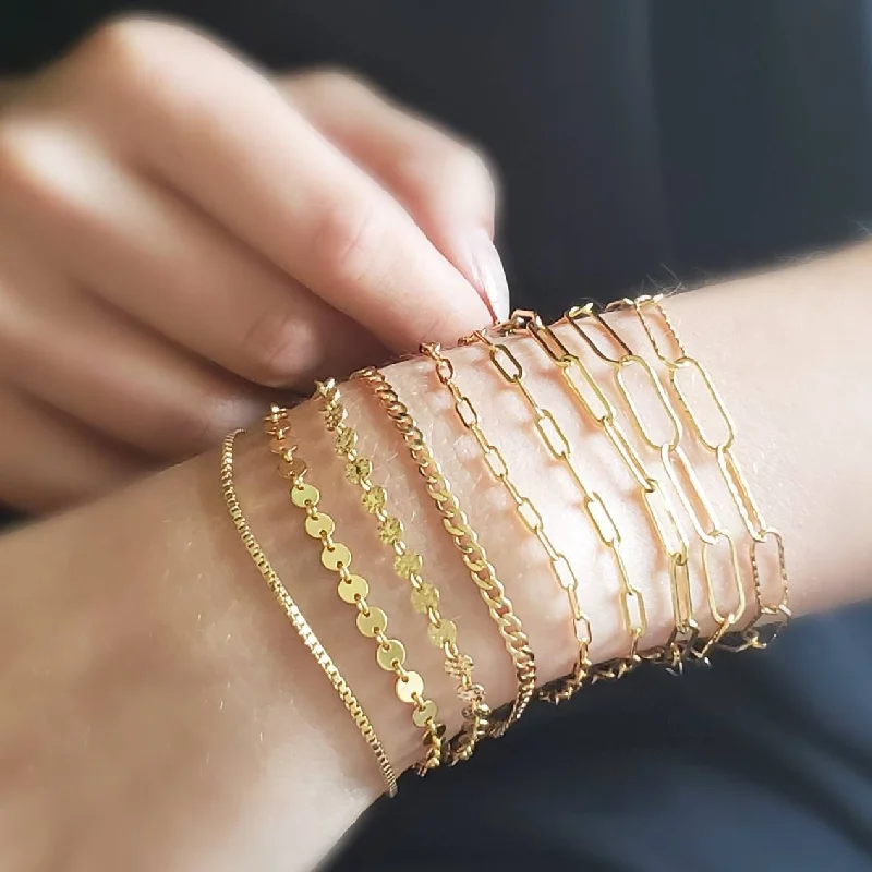 Ladies Textured Bracelets -Gold Link Bracelets • Choose Your Style