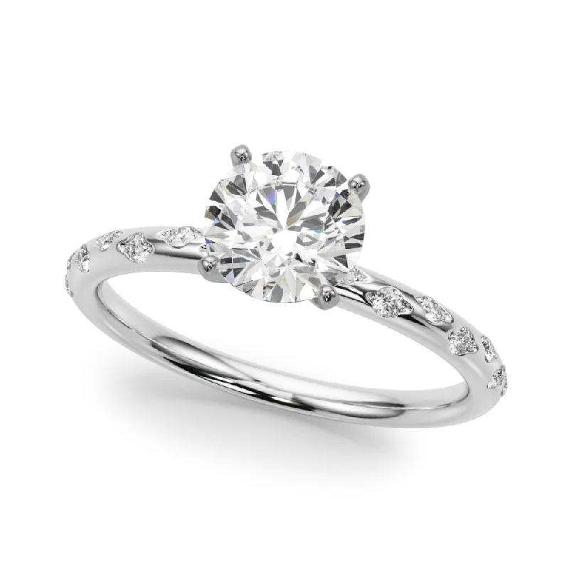 Zodiac Engagement Rings -14K Inset Diamond Band Engagement Ring