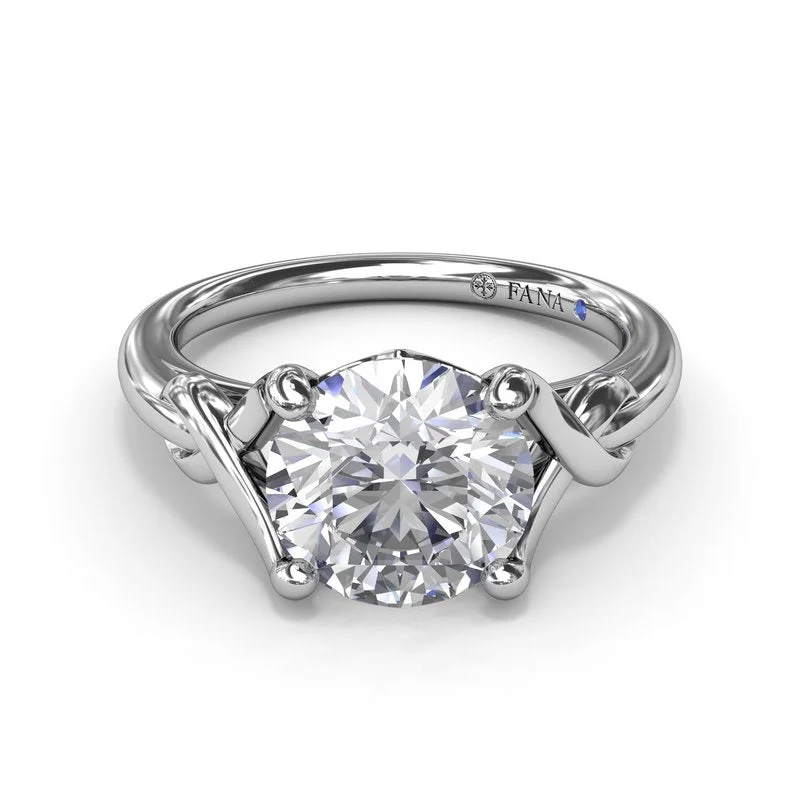 Moissanite Engagement Rings -Smooth Love Knot Diamond Engagement Ring S4244