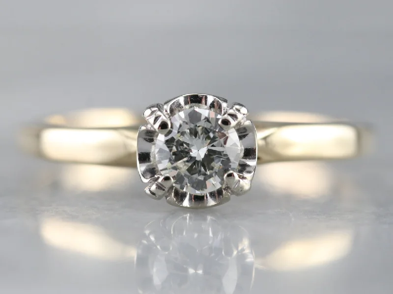 Black Engagement Rings -Vintage Diamond Engagement Ring