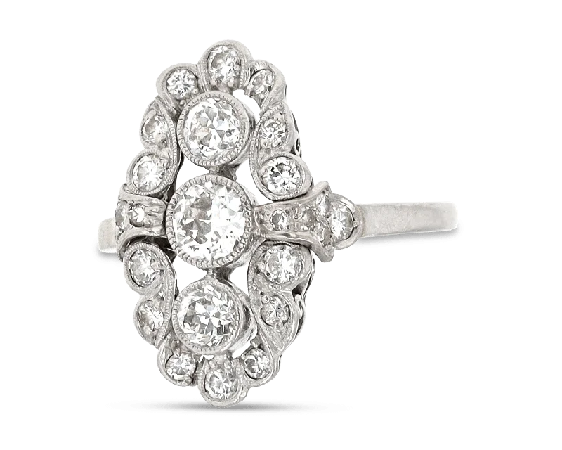 Radiant Glow Rings -Art Deco Diamond Ring