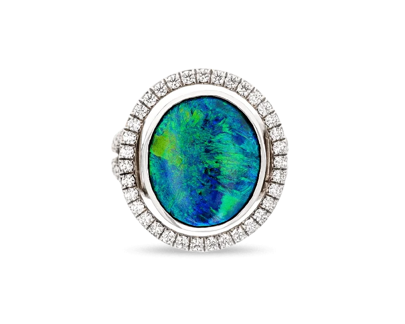 Confidence Stone Rings -Black Opal Ring, 6.50 Carats