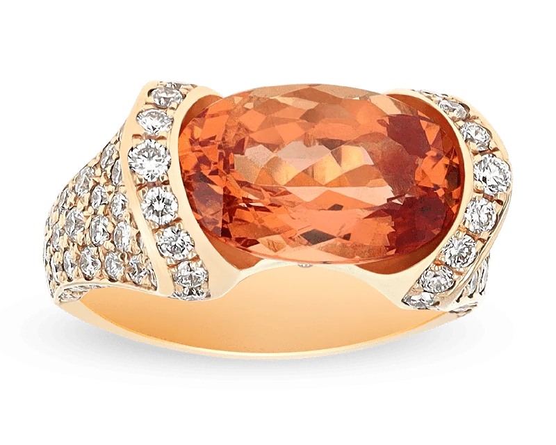 Oval Shape Rings -Tamara Comolli Imperial Topaz Ring, 6.43 Carats