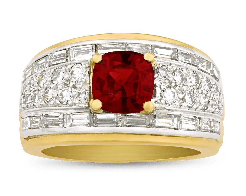 Evening Glam Rings -David Webb Ruby Ring, 1.46 Carats