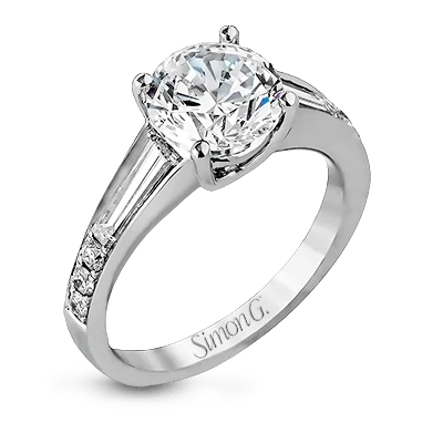 Shiny Engagement Rings -Round-Cut Simon-Set Engagement Ring In 18k Gold With Diamonds MR2219