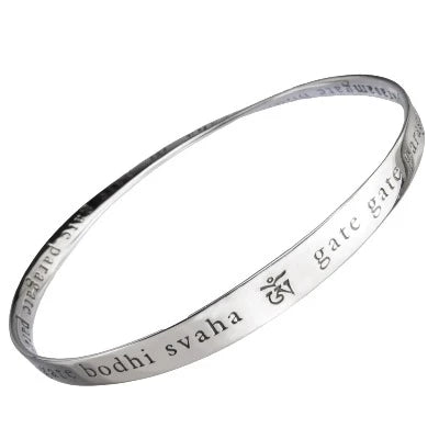 Ladies Phoenix Bracelets -Heart Sutra Mantra Sterling Silver Bracelet