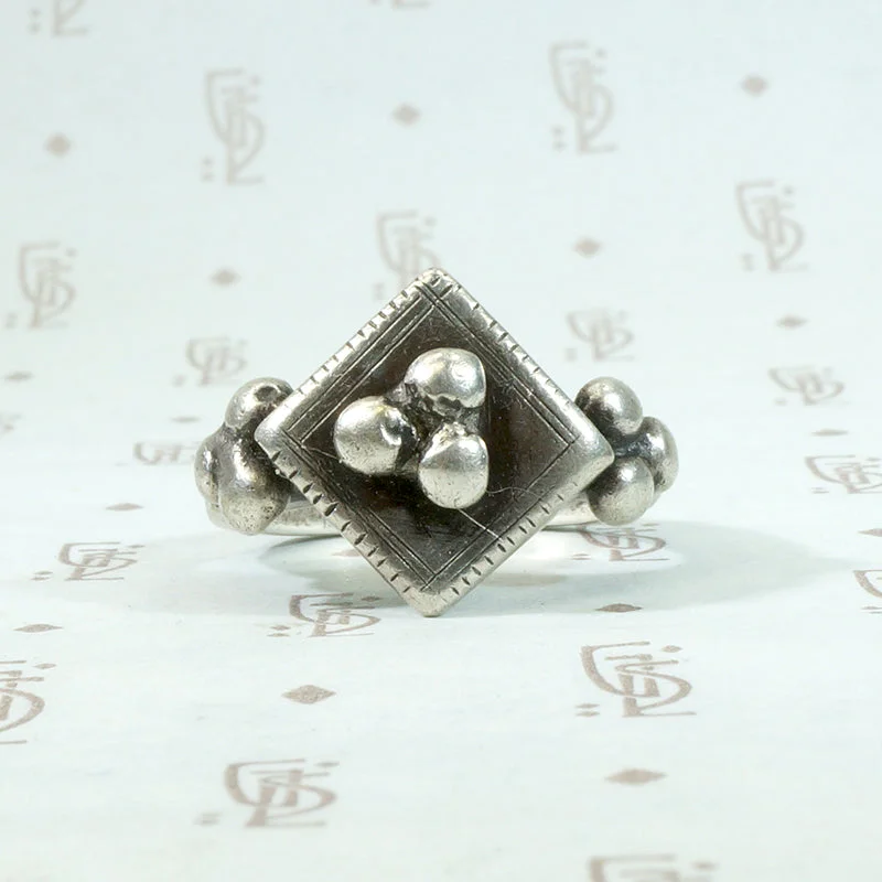 Claddagh Symbol Rings -North African Silver Beaded Tuareg Ring