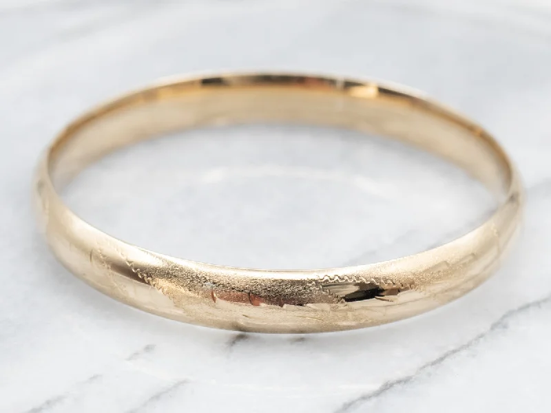 Ladies Affordable Bracelets -Vintage Gold Etched Bangle Bracelet