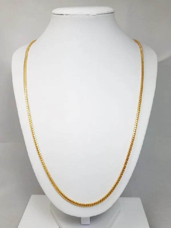 Ladies Necklaces for Veterans-Fabulous Franco Link 24" Necklace in 14k Yellow Gold