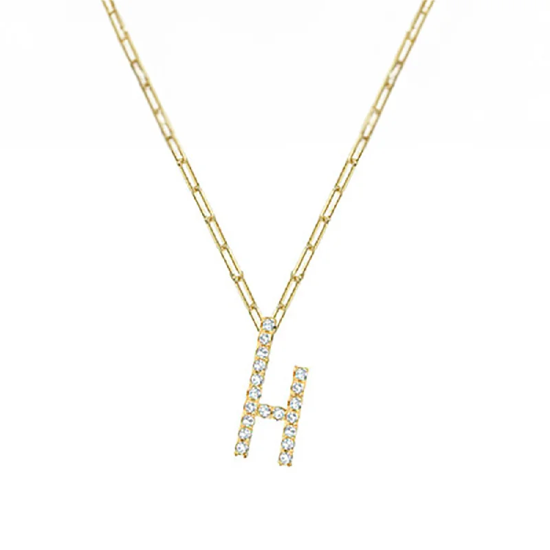 Ladies Necklaces for Lens Lovers-THE ICED OUT REDA LETTER NECKLACE