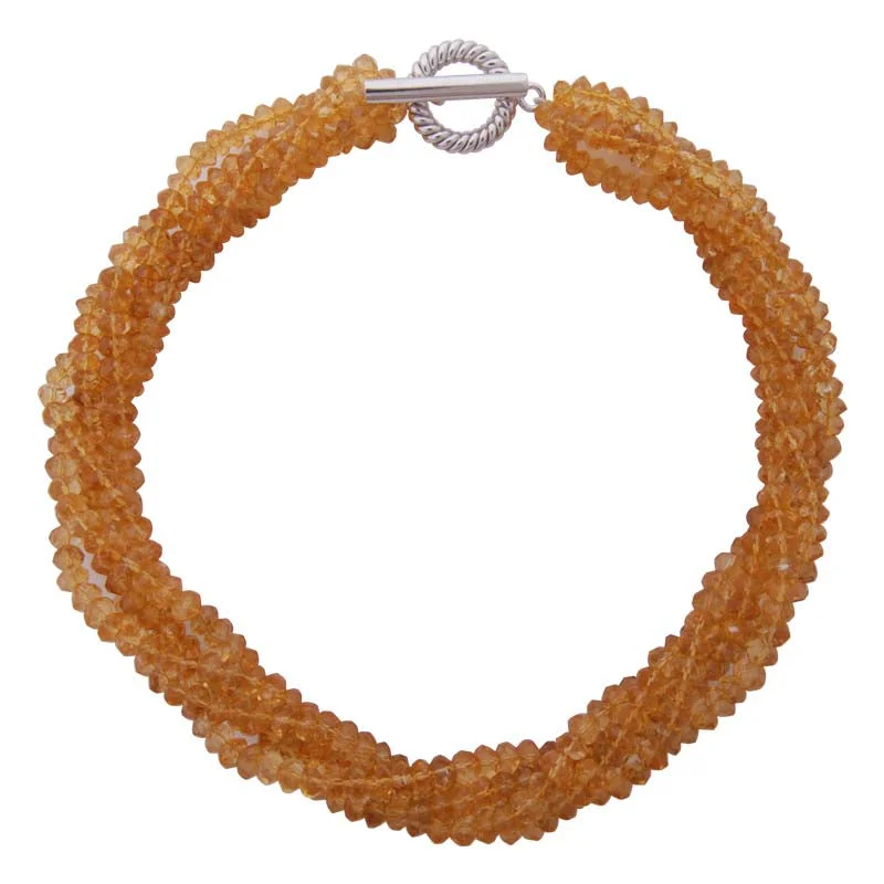 Ladies Necklaces with Brown Astrophyllite-Toggle Necklace - Citrine  (21BS)