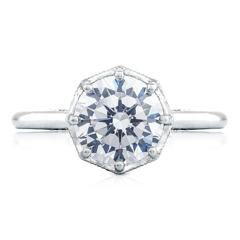 Wide Band Engagement Rings -Simply TACORI | Round Solitaire Engagement Ring 2652RD8