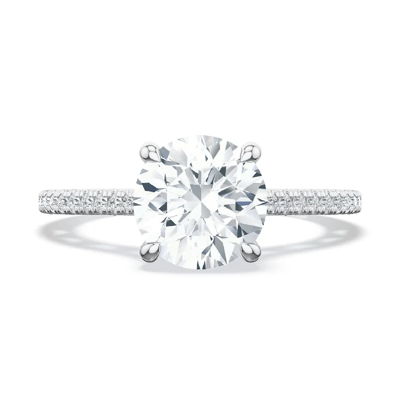 Rigid Engagement Rings -Lunetta Crescent | Round Solitaire Engagement Ring 272117RD65