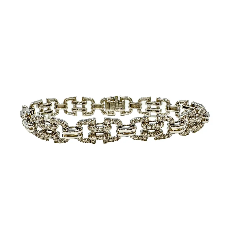 Ladies Knotted Bracelets -18K White Gold Bracelet with Diamonds