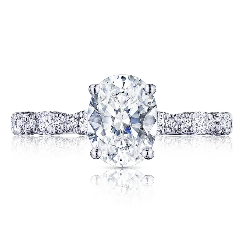 Harmony Engagement Rings -Petite Crescent | Oval Solitaire Engagement Ring HT2559OV85X65