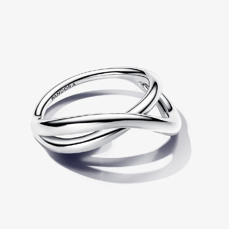 Beach Vibe Rings -PANDORA : Organically Shaped Infinity Ring in Sterling Silver