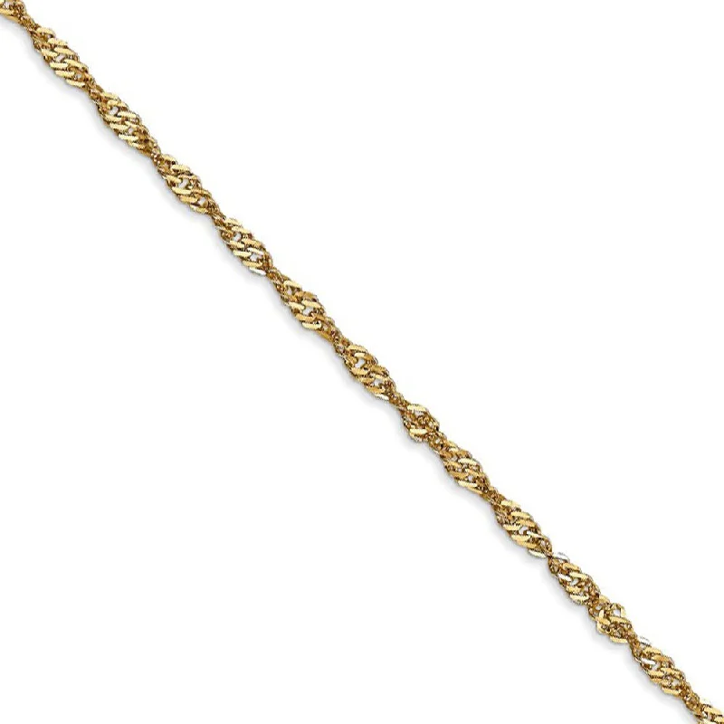 Ladies Resin Bracelets -1.9mm 14k Yellow Gold Diamond Cut Singapore Chain Bracelet & Anklet