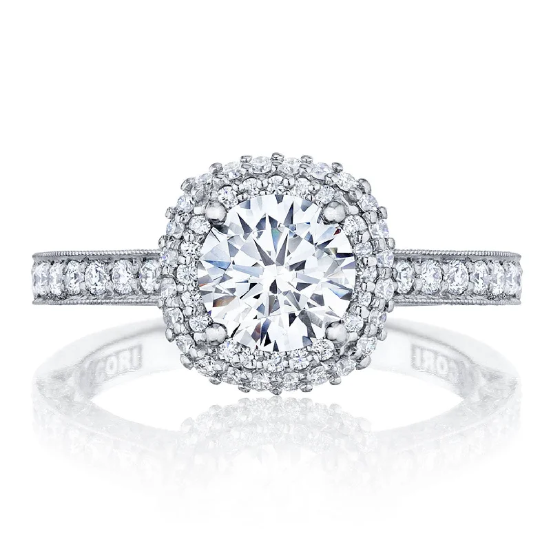 Ethical Engagement Rings -Classic Crescent | Round with Cushion Bloom Engagement Ring HT2522CU65