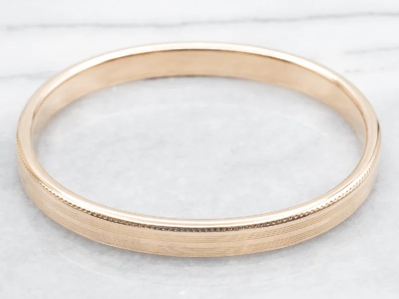 Ladies Dainty Bracelets -Lined Gold Bangle Bracelet