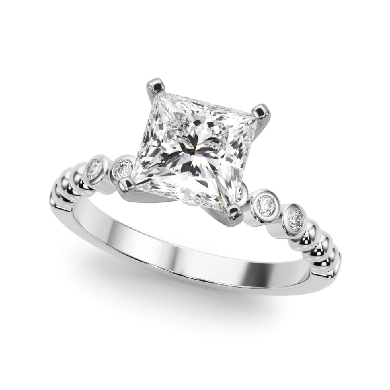 Triple Band Engagement Rings -14K Engagement Ring Solitaire