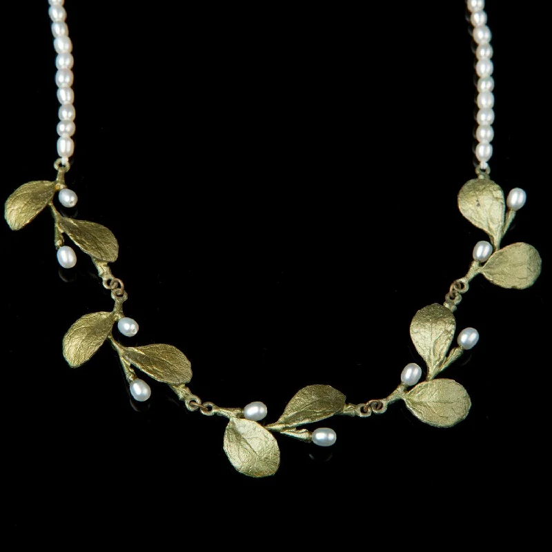 Ladies Necklaces with Aqua Hemimorphite-Irish Thorn Necklace - Pearl Contour