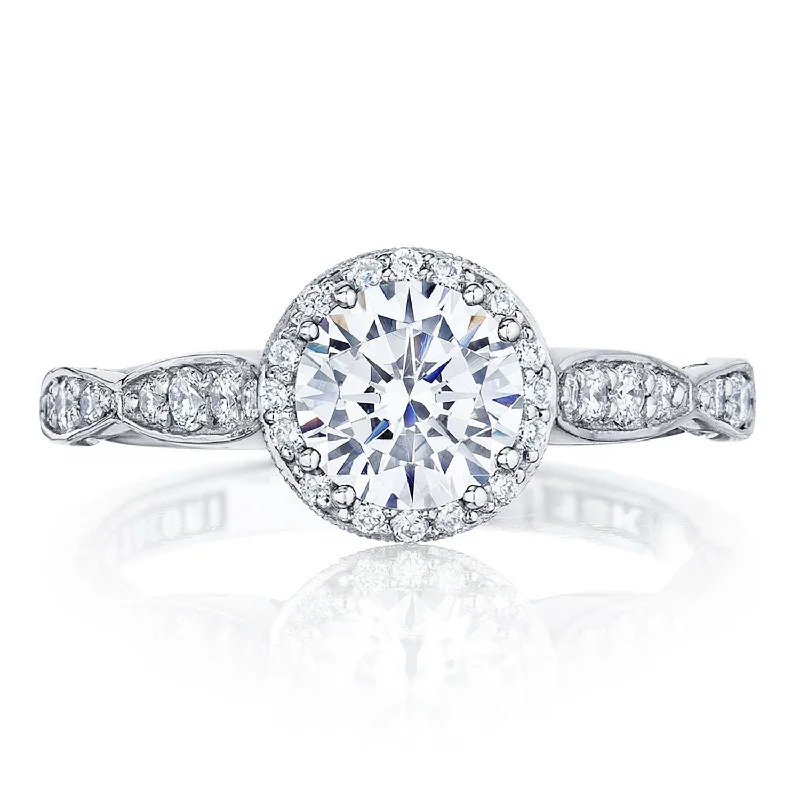 Three-Stone Engagement Rings -Dantela | Round Bloom Engagement Ring 39-2RD6