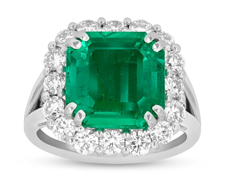 Ocean Wave Rings -Colombian Emerald Ring, 5.11 Carats