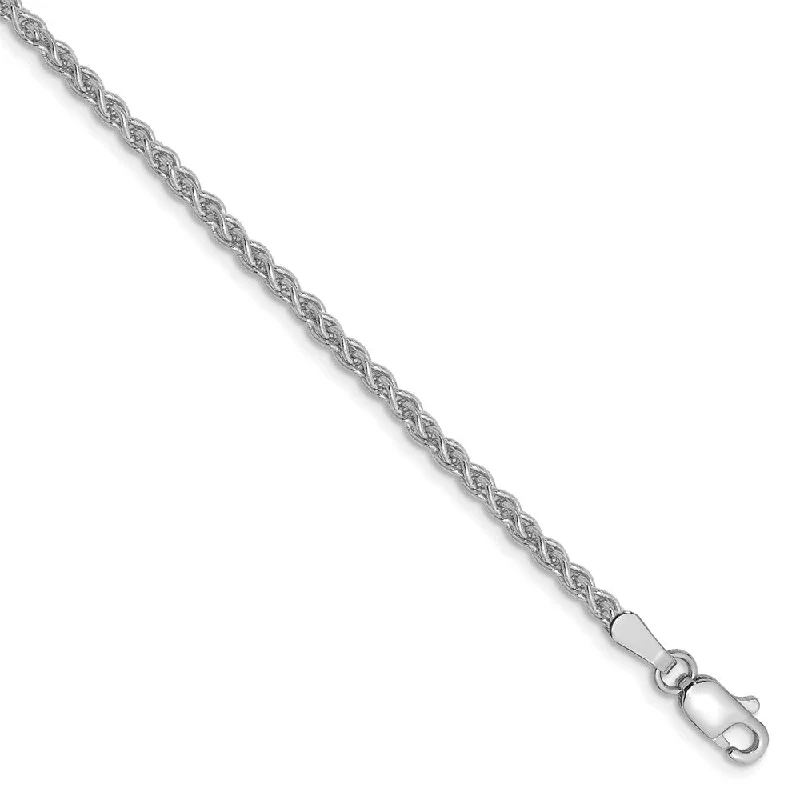 Ladies Family Bracelets -2mm, 14k White Gold, Solid Spiga Chain Anklet or Bracelet