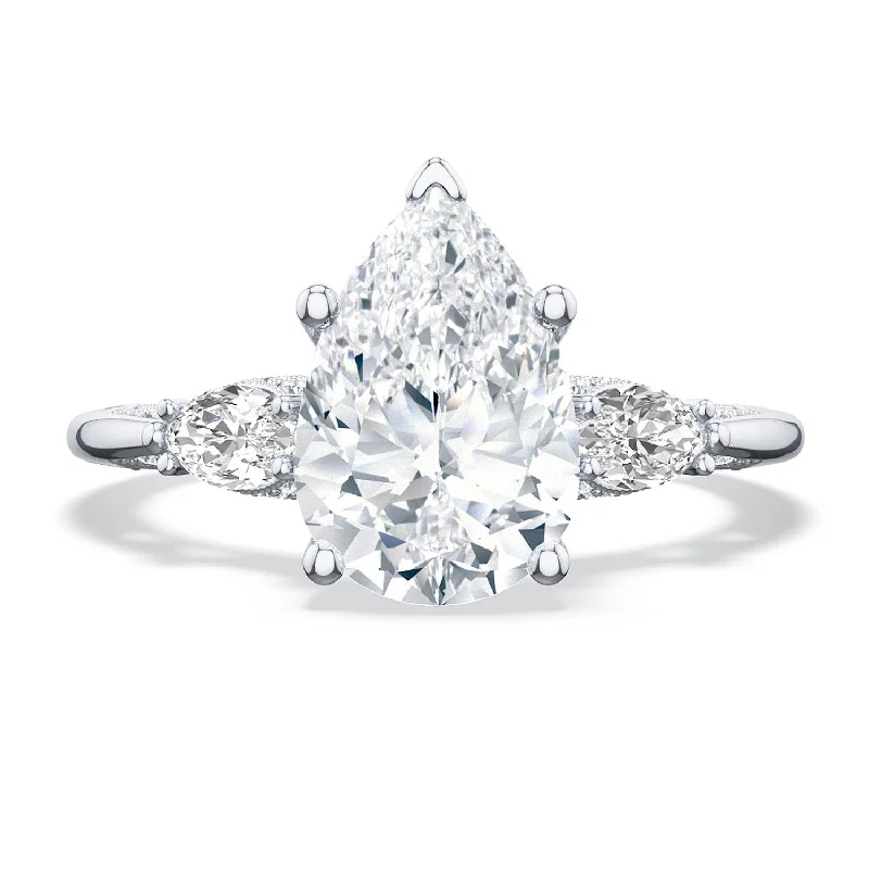 Oversized Engagement Rings -Simply TACORI | Pear 3-Stone Engagement Ring 2685ps10x7