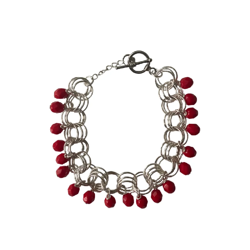 Ladies Meditation Bracelets -The Donna Bracelet in Opaque Red