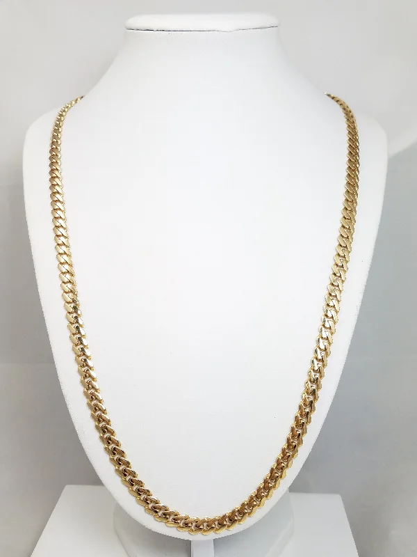 Ladies Necklaces Pearl Strands-Fabulous 14k Yellow Gold Hollow Monaco Link 24" Necklace